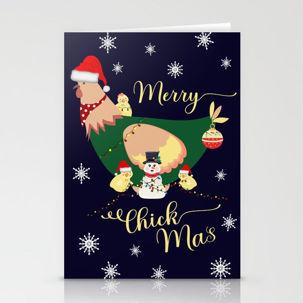 Merry Chickmas - Christmas Chickens Stationery Cards