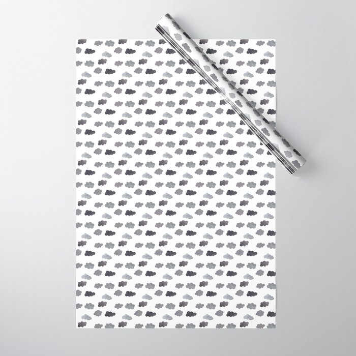 Grey Clouds Collage Wrapping Paper