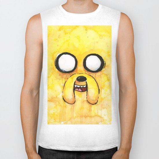 Jake Face Yellow Dog Cartoon Character Biker Tank