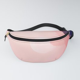 Pink Fantasy Parallax Mountain Sunset Silhouette Hills Fanny Pack