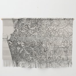 Colombo, Sri Lanka - Black and White City Map Collage Wall Hanging