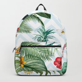 Tropical mood Backpack | Island, Leaf, Mood, Relaxed, Toucan, Happy, Flower, Leafs, Tropical, Parrot 