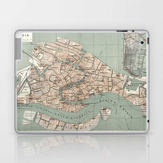 Venezia - 1886 vintage pictorial map  Laptop & iPad Skin