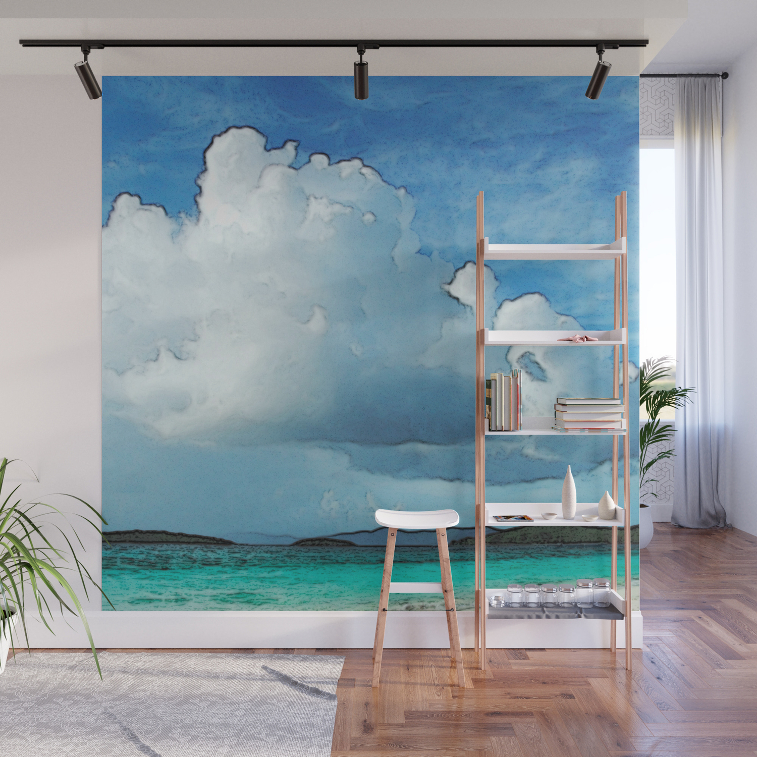 Caribbean Cumulonimbus Clouds Wall Mural By Trustyrusstees Society6