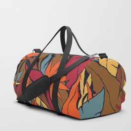 Bird of Paradise Exotic Jungle plants pattern. Contemporary Art Digital illustration background.  Duffle Bag