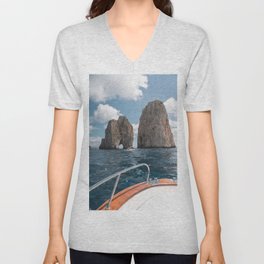 Capri, Italy, Boat Ride V Neck T Shirt