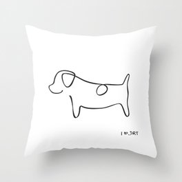 Abstract Jack Russell Terrier Dog Line Drawing Throw Pillow