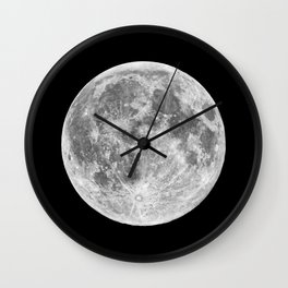 Full Moon Wall Clock | Digital, Photo, Abstract, Graphicdesign, Photos, Universe, Illustration, Sci-Fi, Full, Stars 