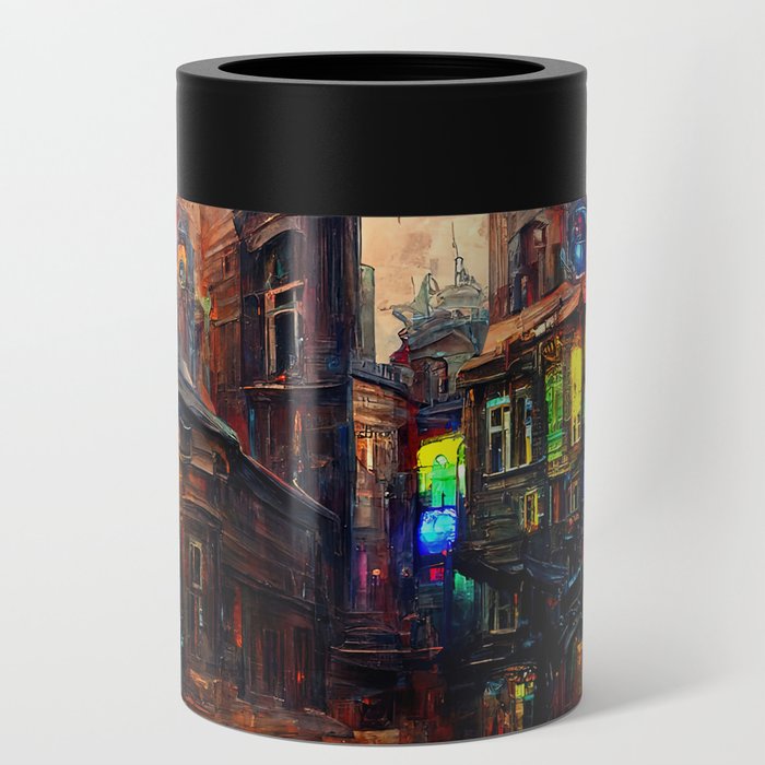 Victorian Steampunk City Can Cooler