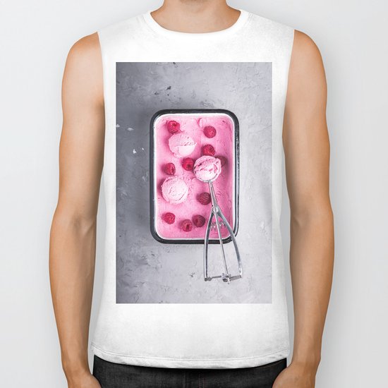 pink ice cream Biker Tank