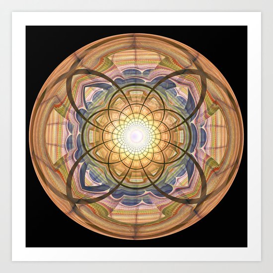 Groovy mandala with wild patterns Art Print