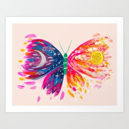 EttaVeeNight & Day Butterfly Art Print
