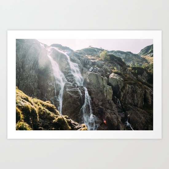 Waterfall In Sunlight Art Print