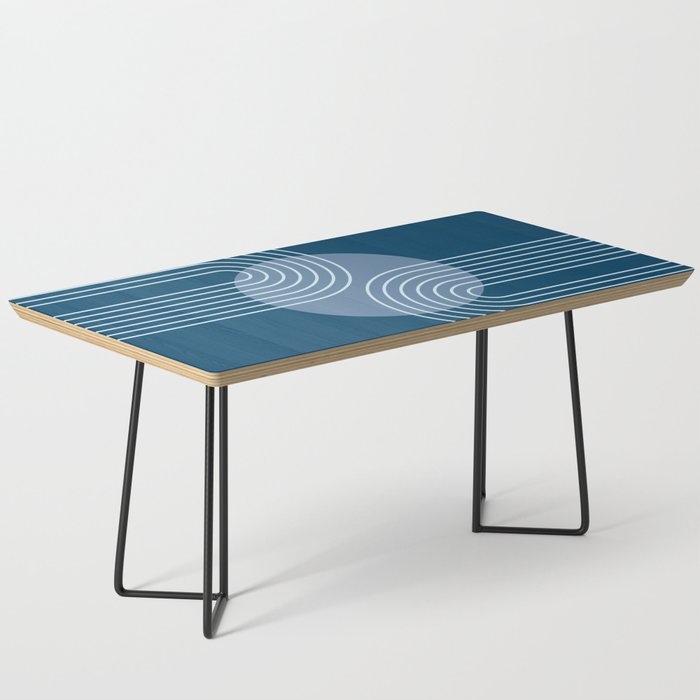 Mid Century Modern Geometric 180 in Midnight Blue Shades Coffee Table