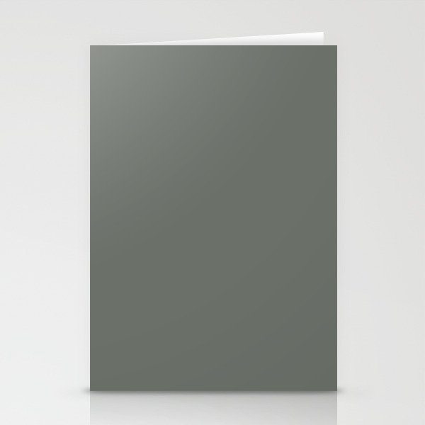 Dark Gray-Green Solid Color Pantone Agave Green 18-5806 TCX Shades of Green Hues Stationery Cards
