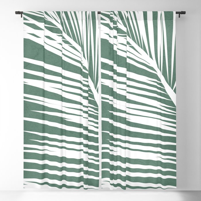 White palm leaf 2 Blackout Curtain