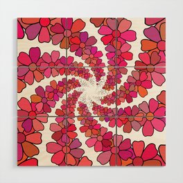 PINK Flower Kaleidoscope Wood Wall Art