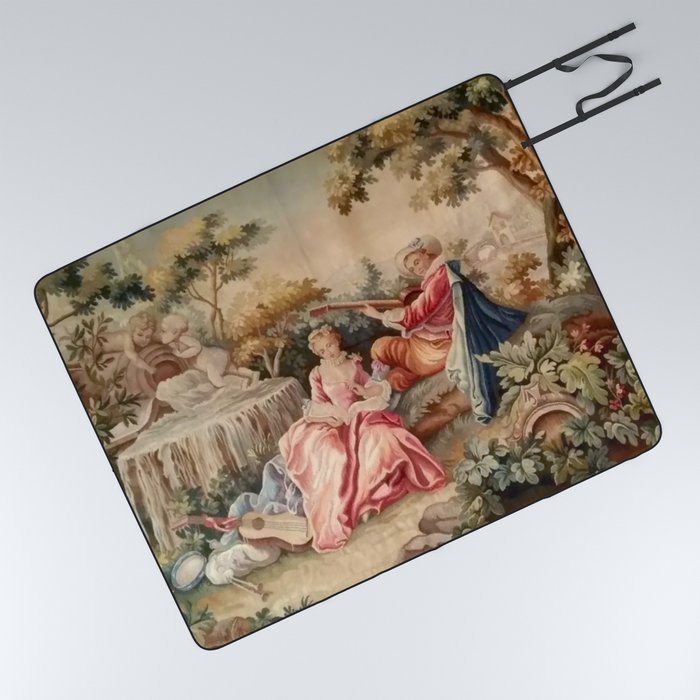 Antique 19th Century French Aubusson Gallant Courtship Romantic