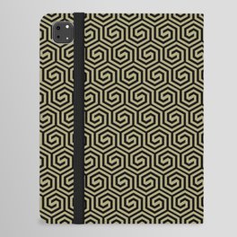 Black and Yellow Spiral Tessellation Pattern Pairs DE 2022 Popular Color Even Growth DE5494 iPad Folio Case