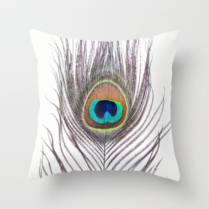 Peacock Feather Throw Pillow by Sisi And Seb Society6