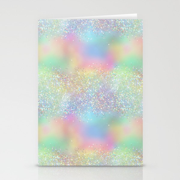 Pretty Rainbow Holographic Glitter Stationery Cards