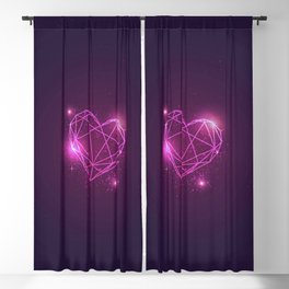 Shimmering Pink Geometric Heart Blackout Curtain