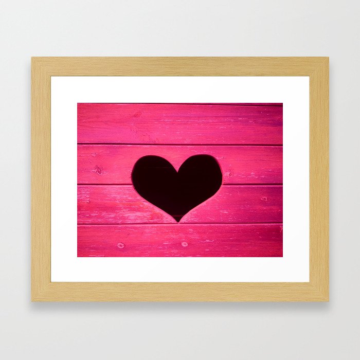 Wooden heart - pinkish Framed Art Print