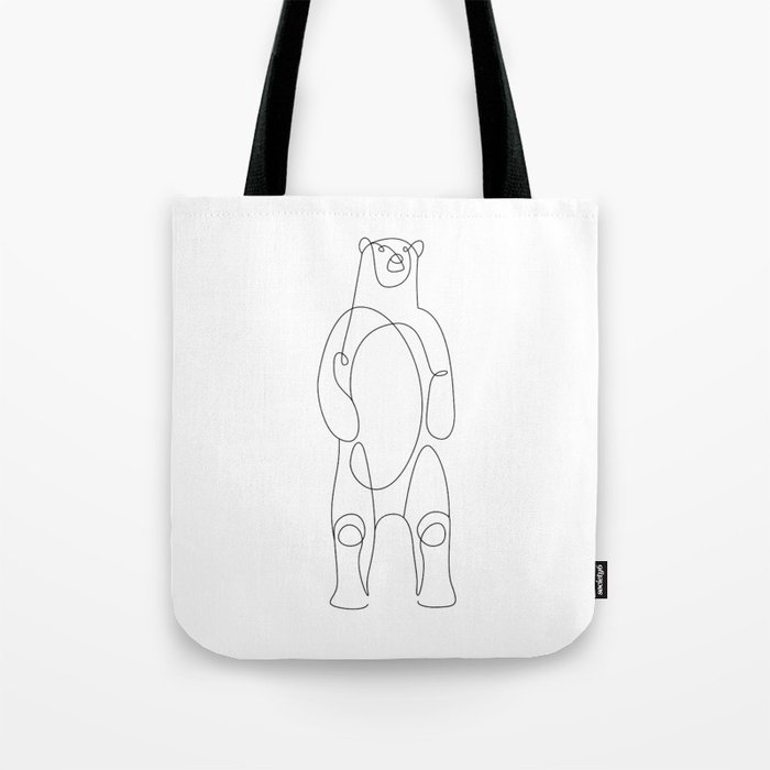 Bear line drawing Tote Bag