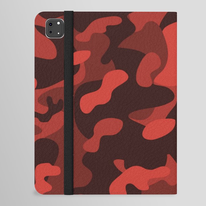 Camouflage Red and Black Pattern iPad Folio Case