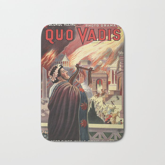 Quo Vadis Nero Sings While Rome Burns Old Movie  Bath Mat