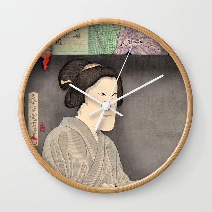 The Ghost of Okome (Toyohara Kunichika) Wall Clock