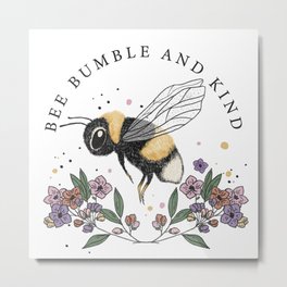 Bee with Flower Sublimation Metal Print