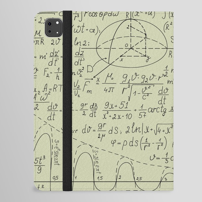 Math Formula Print On Gray Background Pattern iPad Folio Case