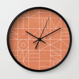 My Favorite Geometric Patterns No.5 - Coral Wall Clock