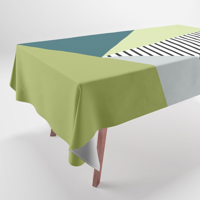 Green and blue abstract geometric design Tablecloth