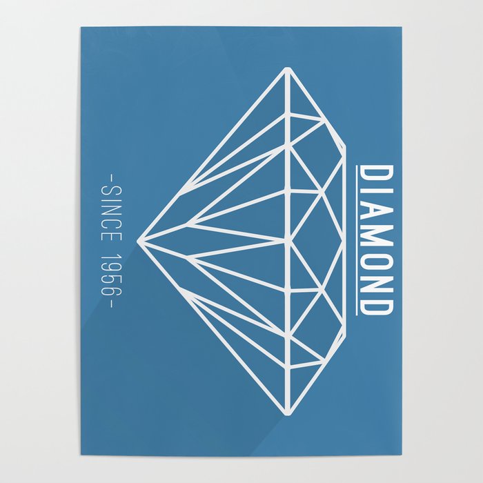 Diamond Shape - BlueWhite Poster