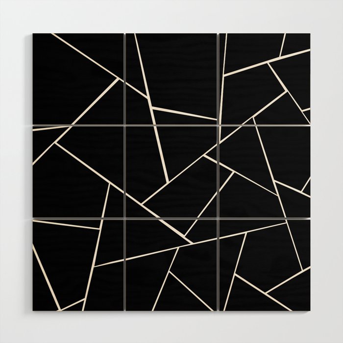 Black White Geometric Glam 2 Geo Decor Art Society6 Wood Wall