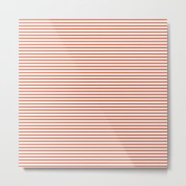 Terra Cotta Micro Horizontal Stripes | Interior Design Metal Print