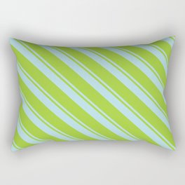 [ Thumbnail: Powder Blue and Green Colored Lines Pattern Rectangular Pillow ]