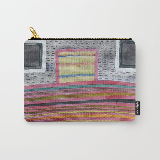Stacked Lines and Squares Carry-All Pouch