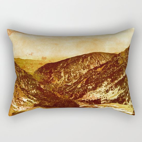 fantastic mountains, vintage Rectangular Pillow