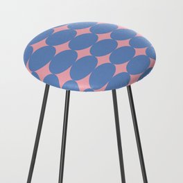 Retro Round Pattern - Pink Blue Counter Stool
