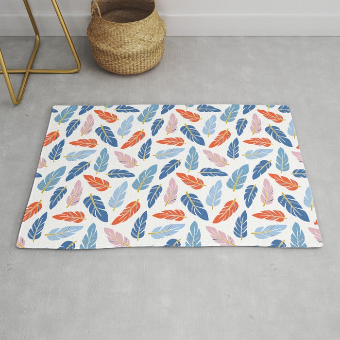 Colourful Feathers Pattern Rug
