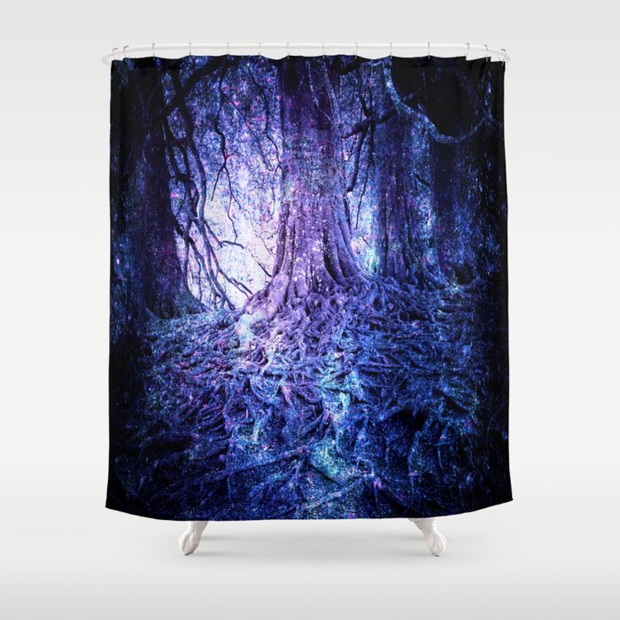 The Wishing Tree : Purple Blue Shower Curtain
