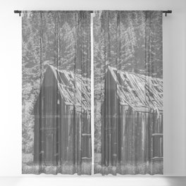 Ghost Town Cabin I Sheer Curtain