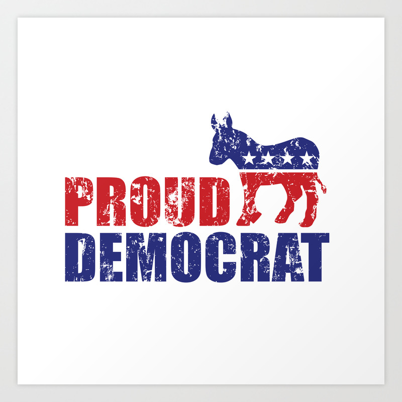 The United States of America Proud Pillow with Donkey 12 x 12 Proud Democrat 