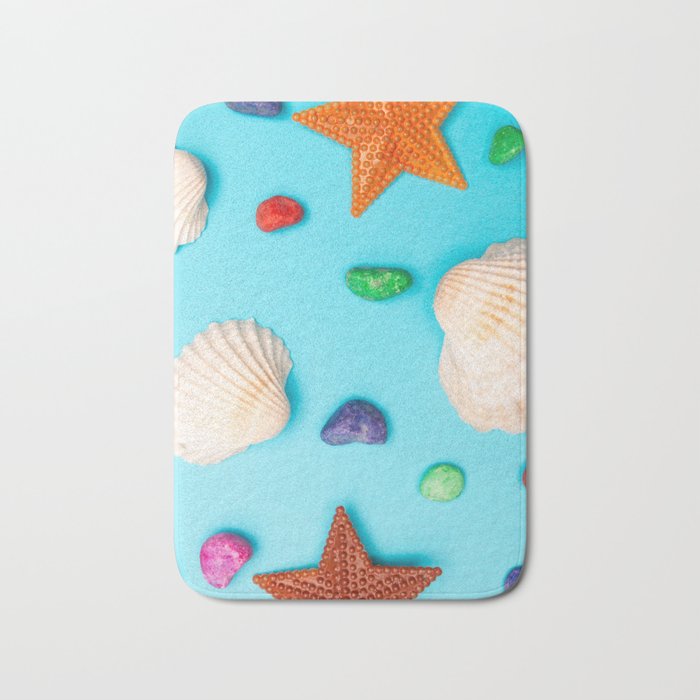 Summer Sea Shells Bath Mat