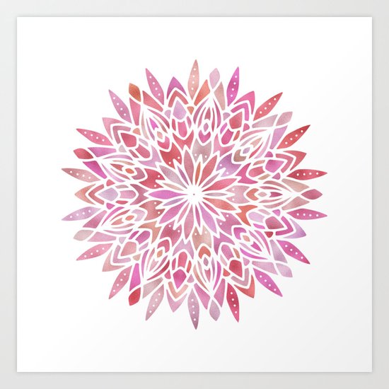 Mandala Pink Gold Art Print
