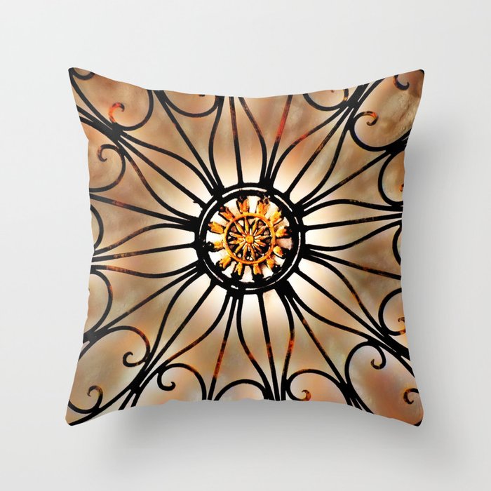 Medallion and Scroll Throw Pillow