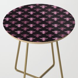 Pink Glitter Bees Pattern Side Table